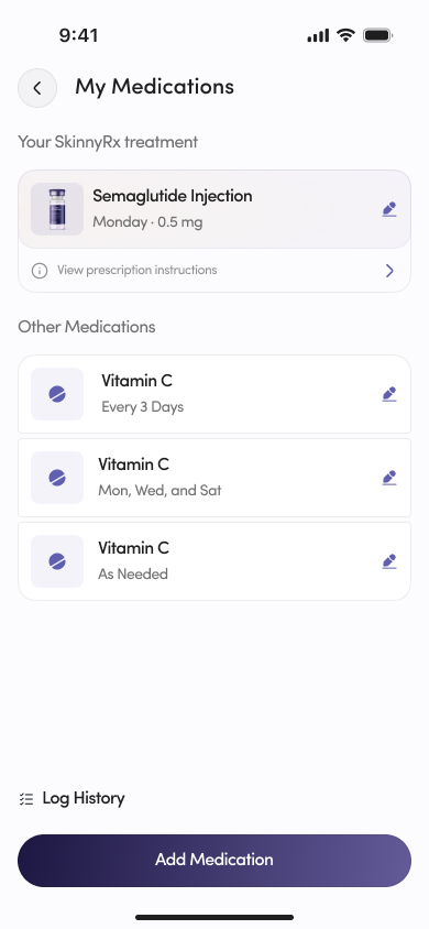SkinnyRx medication tracker